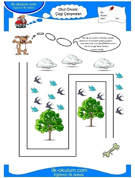 Çocuklar İçin Çizgi Çalışma Sayfaları 
